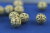 12pc VINTAGE STYLE 8mm SOLID RAW BRASS FILIGREE BEAD LOT FB08-12